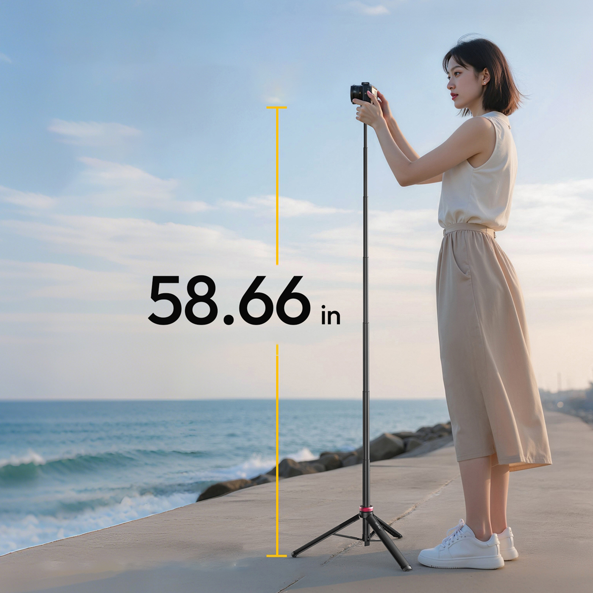 울란지 MT-44 6단 카메라 스마트폰 다용도 삼각대 셀카봉 블랙 이미지 6