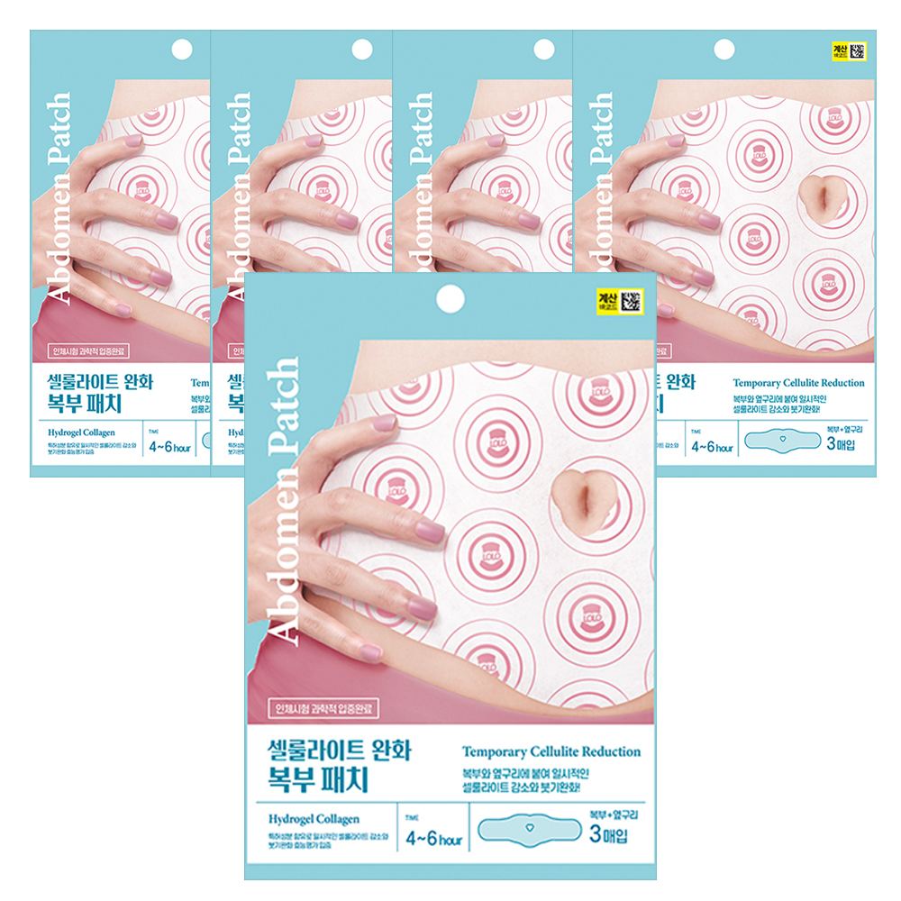 팩미인 셀룰라이트 뱃살 발열 완화 복부패치 5팩 (15매입) - 상품 이미지