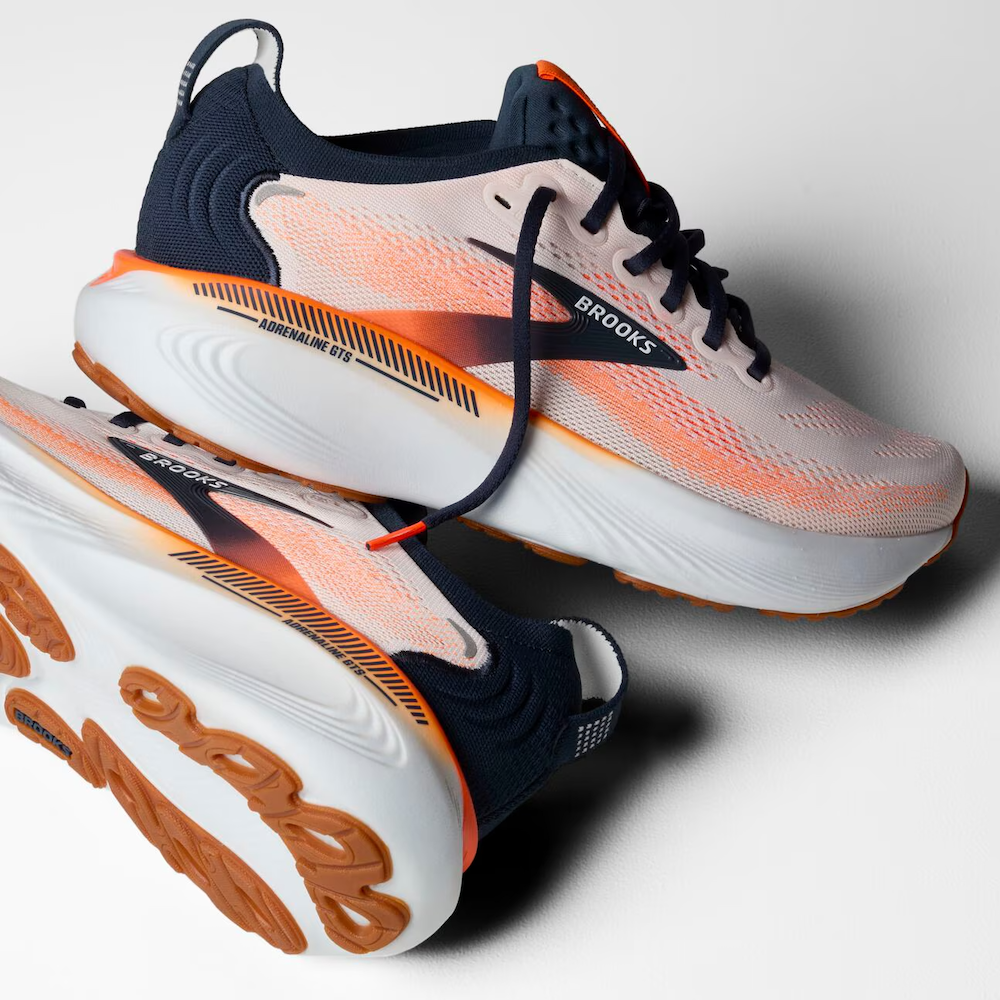 브룩스 Adrenaline GTS 25 남성 런닝화 운동화 White/Spellbound/Orange - 상세 이미지 5