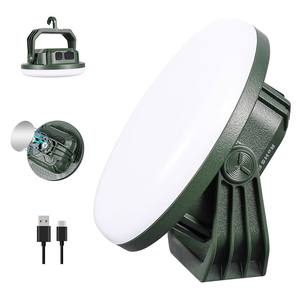 VAVOFO 30W LED 캠핑 랜턴 충전식, 3가지 조명 모드를 갖춘 124개의 LED, 3000LM, 7200mAh 휴대용 텐트 조명, 자석, IP65 비상 방수, 실외 및 - 상품 이미지