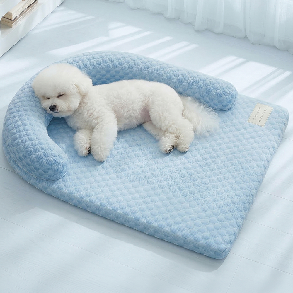 강아지쿨매트 애견 얼음방석 무자극 대형 소형 반려견 냉감 매트 블루, 65 x 80cm