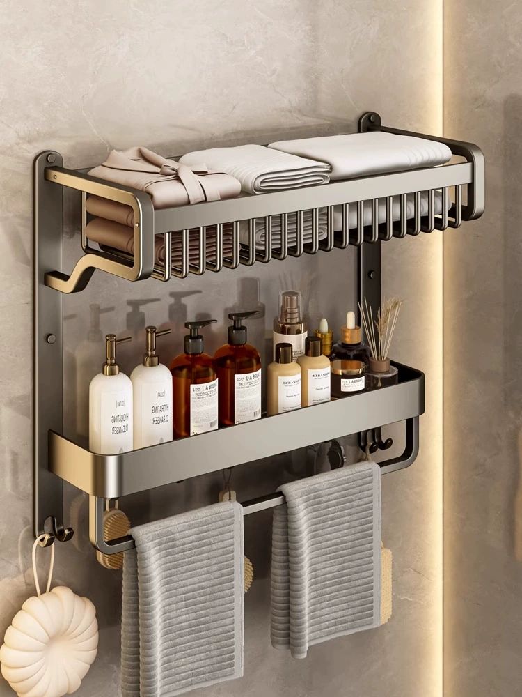 수납형 수건 수납장 스테인리스 드라이기 욕실 수납 정리함 정리장 - 상세 이미지 2