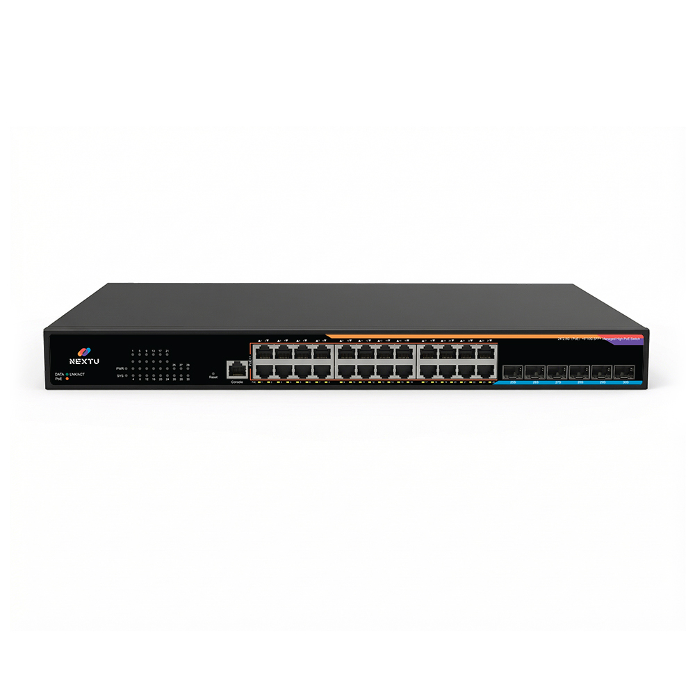 넥스트유 포넥트 MX2 24포트 2.5G 10G 6SFP+ PoE BT 90W L3매니지드 스위치허브 - 상품 이미지
