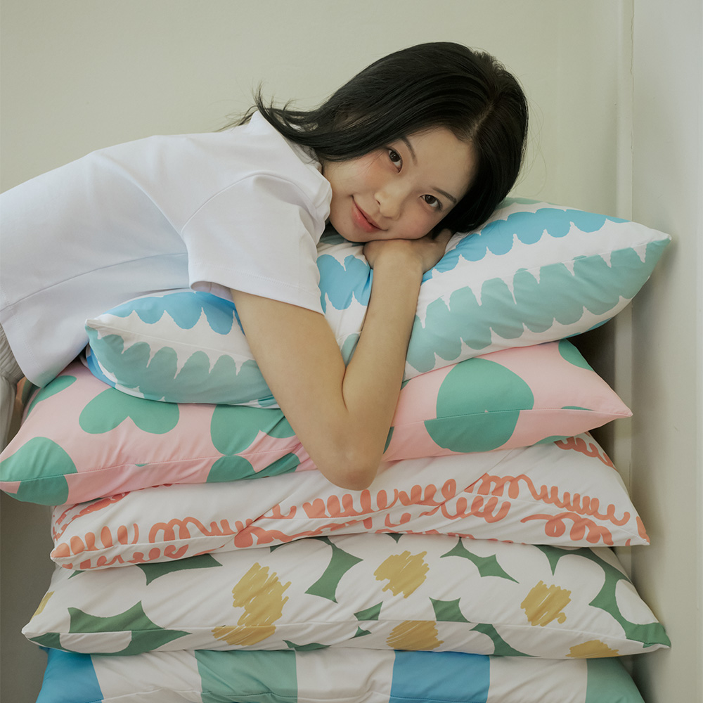 히말라야 여름 쿨링 냉감 패턴 베개커버 실키스노우 지퍼형 50x70 이미지 2