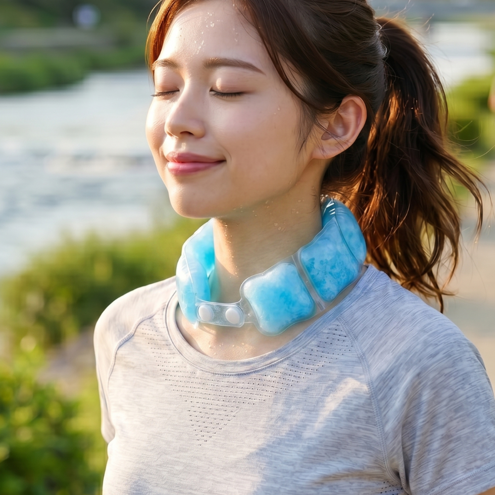 아이스 넥쿨러 쿨스카프 넥밴드 냉감 목걸이 아이스 쿨링 얼음 넥밴드 - 상품 이미지