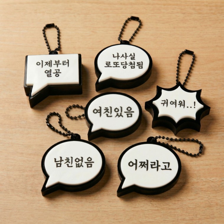 커스텀 말풍선 클리커 키링 응원 승진선물 키캡 어버이날 야구 각인 학생 연인 - 상품 이미지