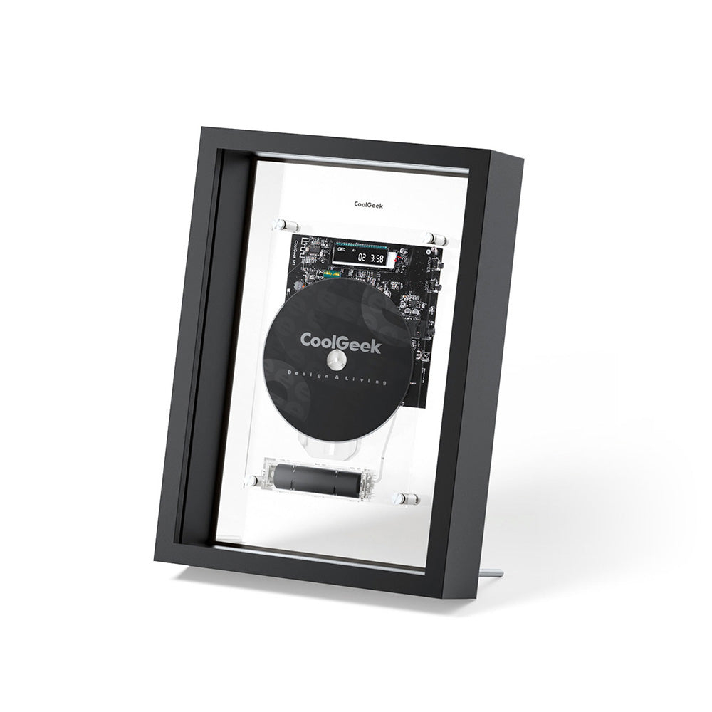 CoolGeek M1 CD 플레이어 투명 벽걸이 스탠드 인테리어 리모컨 무선 액자 블루투스 블랙 - 상세 이미지 2