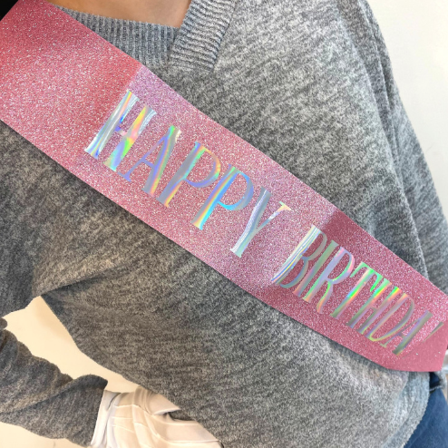 생일 축하 파티 어깨끈 어깨띠 글리터 파티용 이벤트 선물 용품 부모님 친구 여자친구 소품 - 상품 이미지