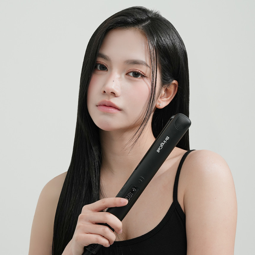 브링셀 볼륨 고데기 앞머리 판고데기 미용실 매직기 웨이브7 블랙 티타늄