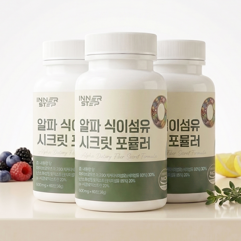 이너스텝 알파식이섬유 시크릿포뮬러 식이섬유영양제 알파CD 60, 3개 - 상품 이미지
