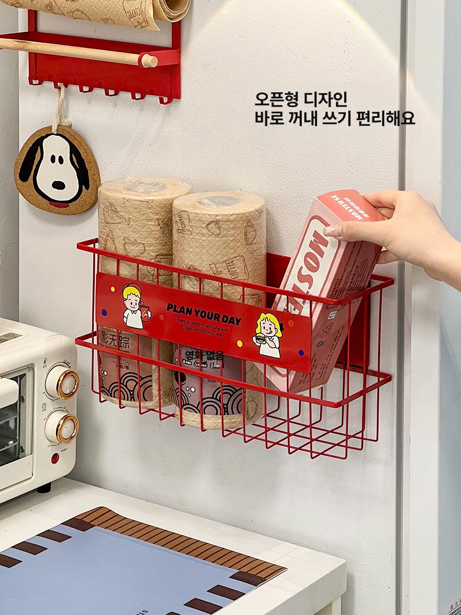 선반 자석 냉장고선반 랩 양념 일회용 티수 타월 보관 홀더 주방 거치대 용품 - 상세 이미지 4