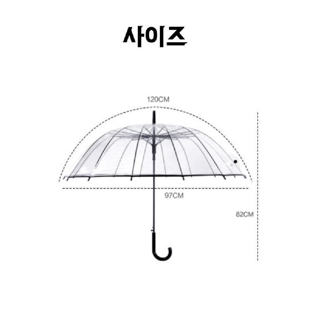 튼튼한 투명우산 인쇄가능 자동 장우산 대형 비닐우산 답례품 판촉물 이미지 7