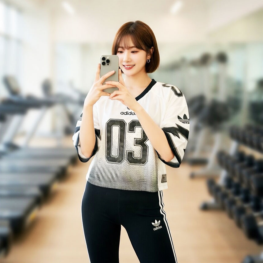 아디다스 여자 반팔 저지 오리지널스 아딜레니움 풋볼 그래픽 티셔츠 JX9216(화이트), L - 상세 이미지 2