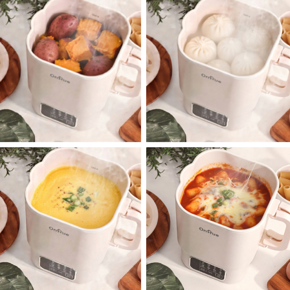 26년 스테인레스 다용도 스마트 전기쿠커 전기냄비 1L 라면포트 캠핑 여행 휴대용 프리볼트 - 상세 이미지 2