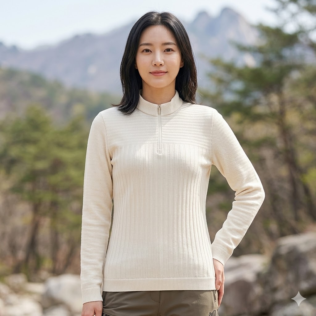 MILLET 밀레 여성 봄 아웃도어 심리스 스판 항균 등산 긴팔티셔츠 - 상품 이미지