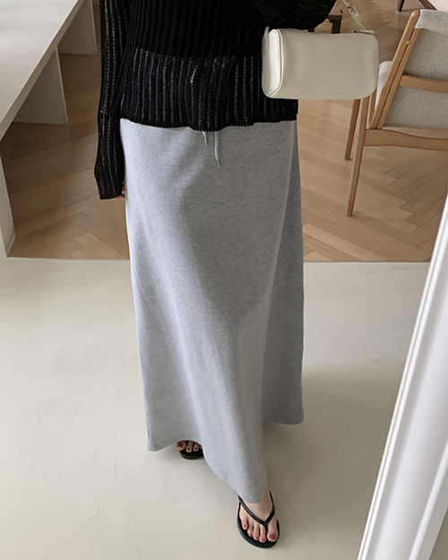 4888 맥시 밴딩 a라인 롱 스커트 치마 데일리 봄 여름 이미지 2