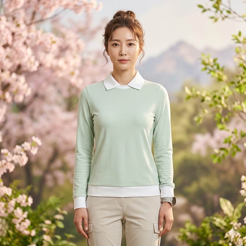 MILLET 밀레 여자 봄 아웃도어 캐쥬얼룩 라운드 카라 등산 티셔츠 - 상품 이미지