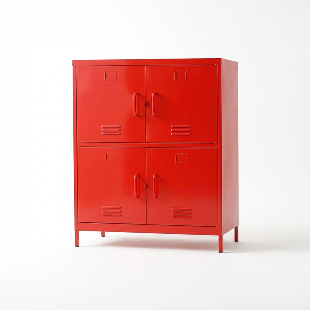 MKB 캐비넷 4문 수납장 9131110 913x455x1110mm, 2단, 레드 8618.9340 - 상세 이미지 2