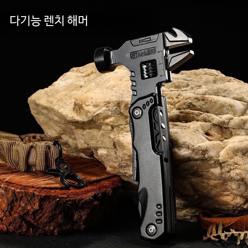멀티툴 휴대용 접이식 다기능 캠핑 공구세트 생존용 나이프 스테인리스 포켓형 EDC 야외용 - 상품 이미지