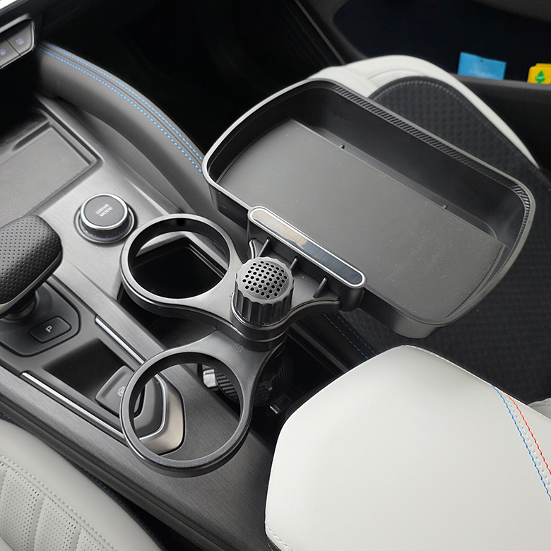 차량용 멀티 테이블 트레이 냉온 멀티컵홀더 식사식탁 선반 홀더 거치대 BMW 벤츠 볼보 - 상품 이미지