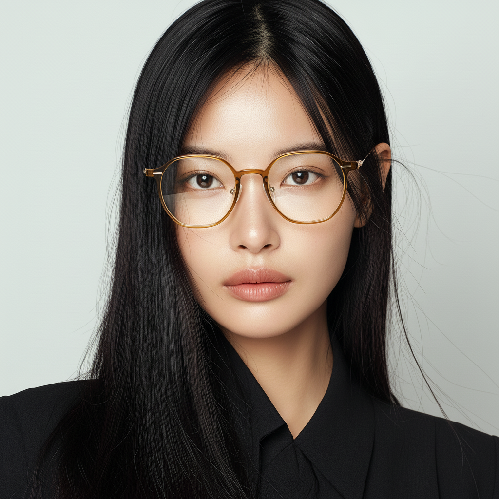연예인 안경 도수없는 안경 초탄성 가벼운 안경테 국산 안경테 다각형 안경테 - 상세 이미지 2