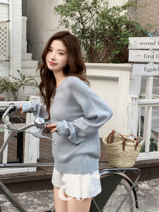 린넨 쿨 라운드넥 브이넥 니트 nt5518 이미지 2