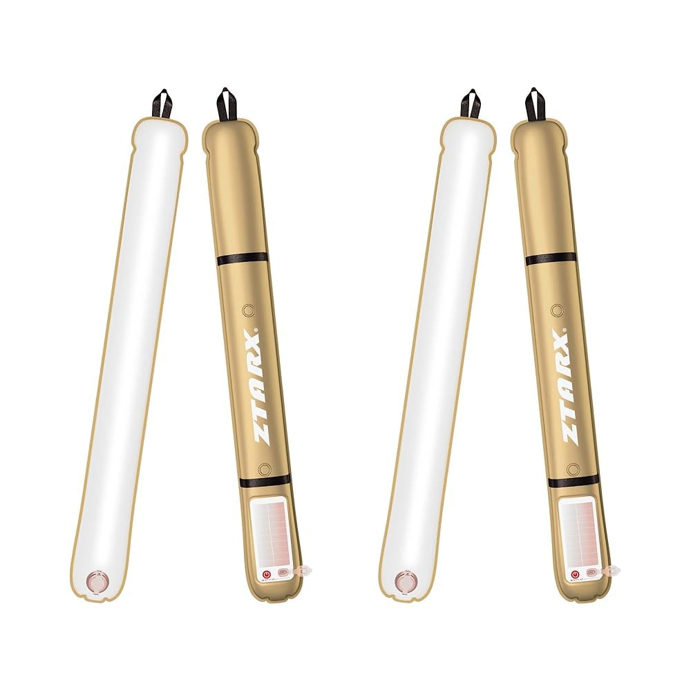 충전식 캠핑 라이트 바, 풍선 LED 랜턴 튜브, USB-C/태양열 전원, IP66 등급, 2000mAh 역충전, 마그네틱/행잉 텐트 라이트, 2팩(카키) Green 1 - 상품 이미지