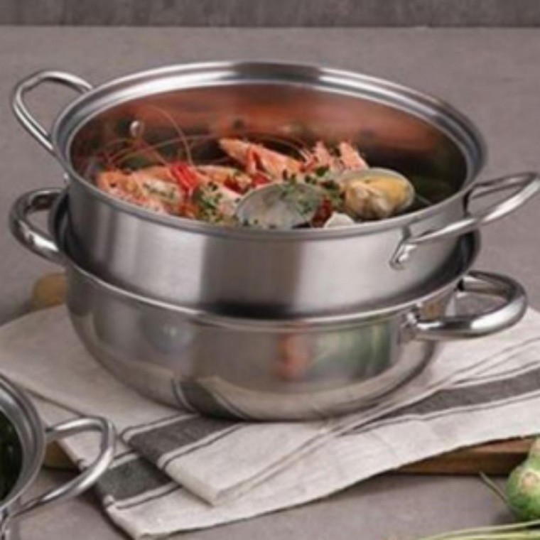인덕션 찜솥 28cm 2단 스텐 대형 찜기 찜냄비 IH 찜통 - 상품 이미지