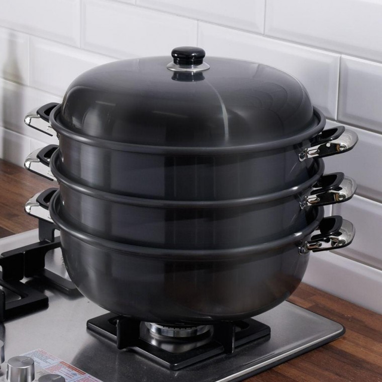 국산 3단 찜기냄비 찜냄비 찜솥 곰솥 찜기 36cm - 상품 이미지