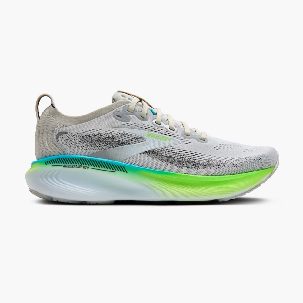 브룩스 Adrenaline GTS 25 남성 런닝화 운동화 Oyster/Green Gecko/Blue - 상품 이미지