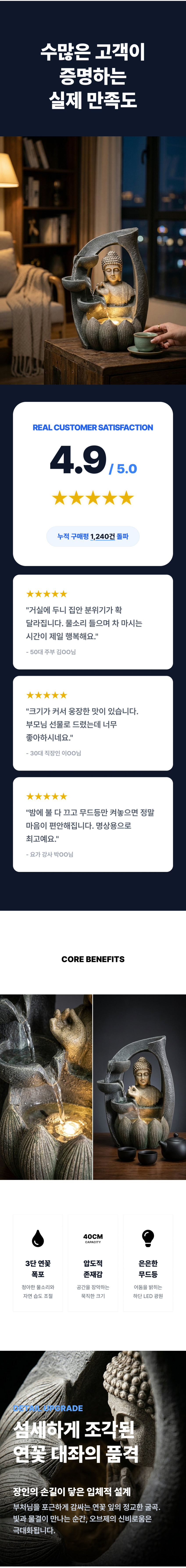 미니분수대 가정용 실내 부처님 불상 불교선물 판매처 상세 정보 이미지 3