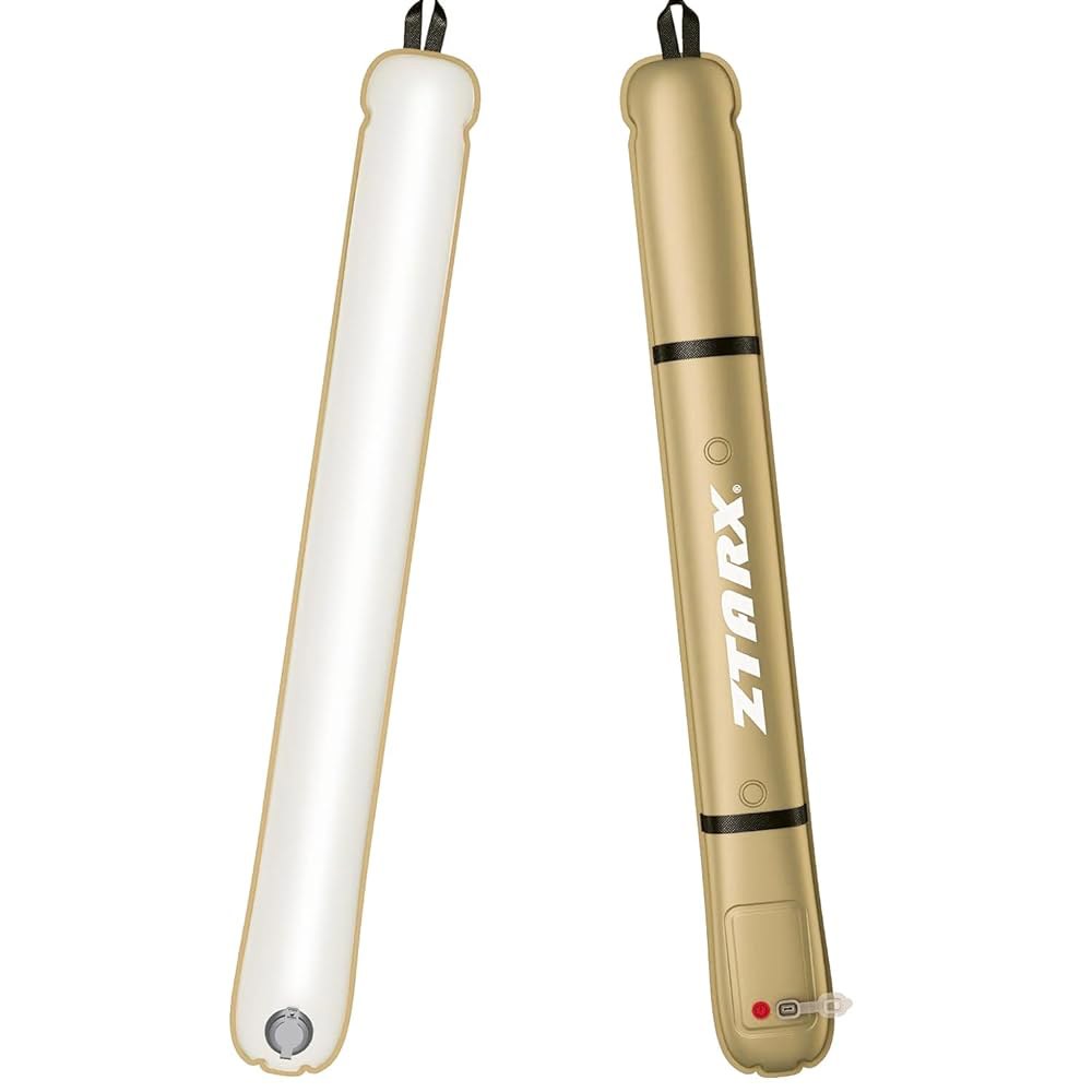 충전식 캠핑 라이트 바, 풍선 LED 랜턴 튜브, USB-C/태양열 전원, IP66 등급, 2000mAh 역충전, 마그네틱/행잉 텐트 라이트, 1팩(카키) Green 1 - 상품 이미지