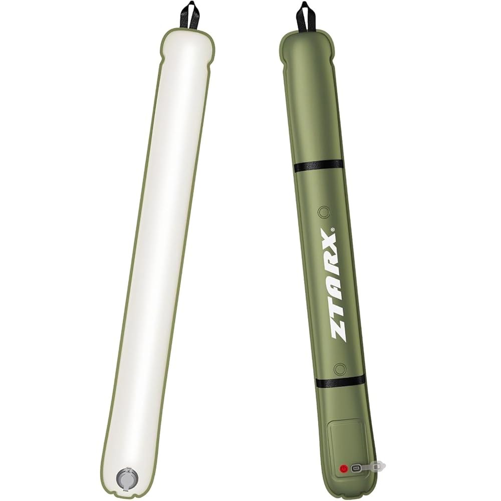 캠핑 랜턴 라이트 바, 충전식 풍선 LED 튜브 텐트 조명, TPU IP66 방수, 2000mAh 배터리, USB-C 5V/2A, 마그네틱 걸이 스트랩 마운트, 그린, 1팩 - 상품 이미지