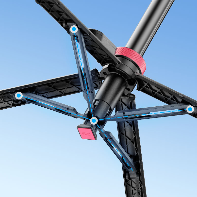 울란지 MT-44 PRO 카메라 스마트폰 6단 오토 팝업 블루투스 삼각대 셀카봉 블랙 - 상세 이미지 5