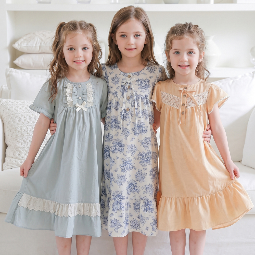 여아 잠옷 유아 원피스 잠옷 주니어 어린이 파자마 키즈 초등 제품 이미지