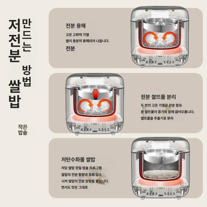 미니 소형 다기능 2L 내추럴우드 애프리콧화이트 (나노블랙골드) - 상세 이미지 5