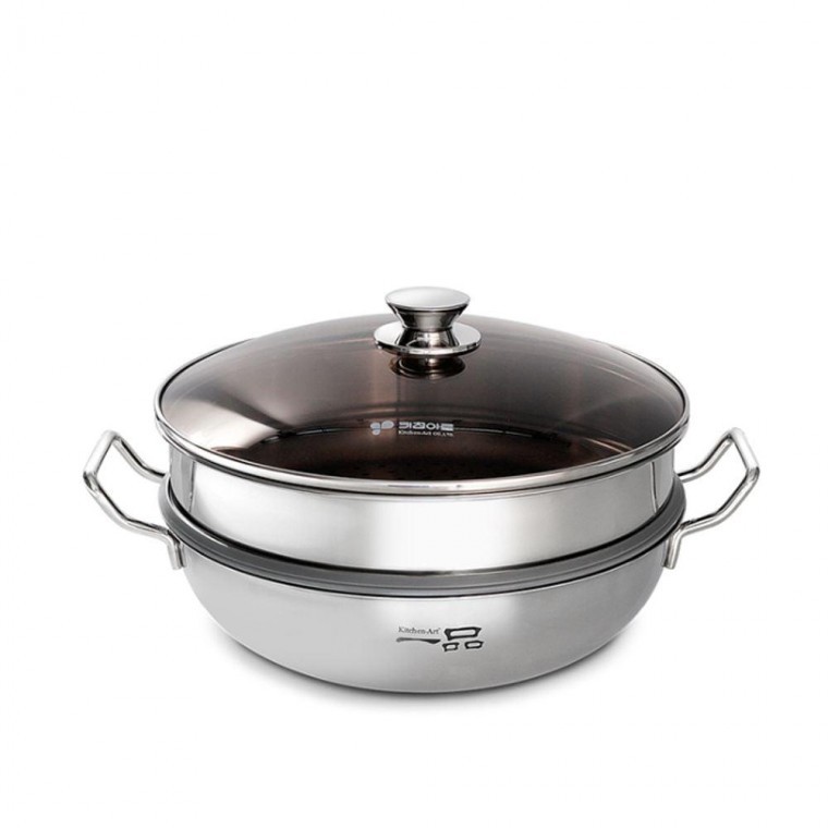 국산 통3중 찜기냄비 찜냄비 인덕션 찜솥 찜기 30cm - 상품 이미지