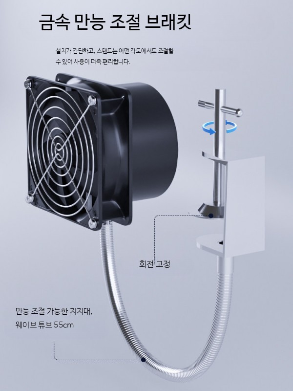 산업용 환풍기 소형 흡연기 납땜 연기 제거 팬 스탠드형 양방향 흡입 배출 시스템 - 상세 이미지 3