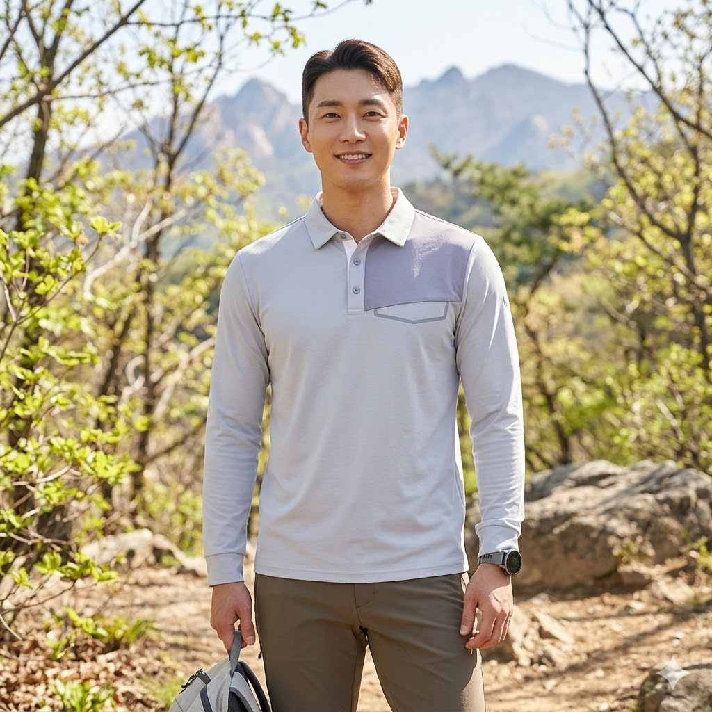 MILLET 밀레 남자 봄 아웃도어 스판 캐쥬얼 데일리룩 등산 카라티셔츠 - 상품 이미지