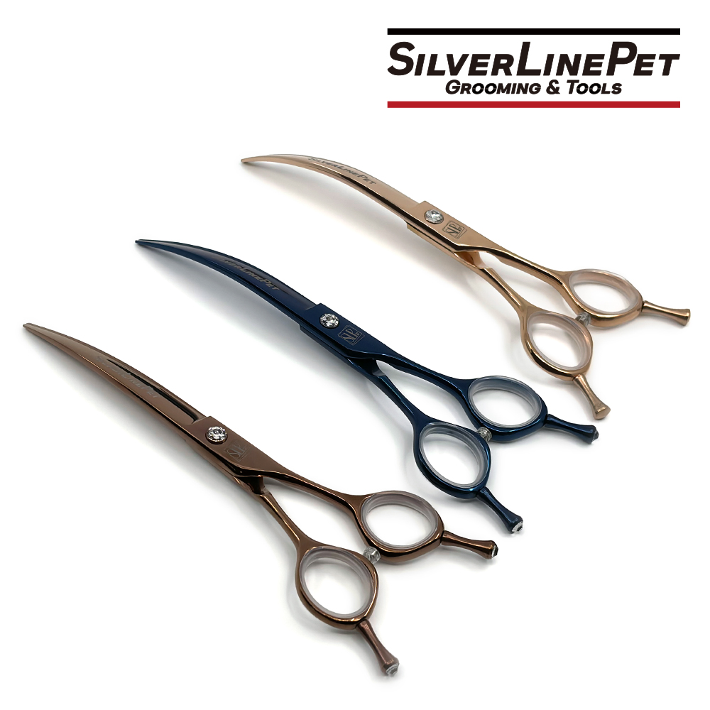 실버라인펫 SC6510(15도) 톱니슬림 커브가위 16cm(6.5인치) 20도 25도