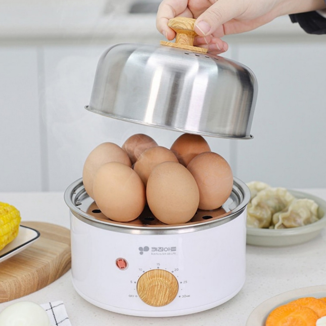 올스텐 계란찜기 반숙 야채 찐빵 만두 옥수수 고구마 계란삶는기계 멀티쿠커 키친아트 에그쿠커 1단 - 상세 이미지 2