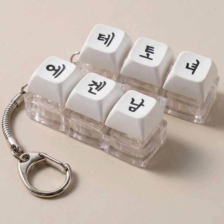 남과여 LED 3구 키캡 키링 클리커 애인 우정 친구 테토 에겐 자동차 가방 키홀더 - 상품 이미지