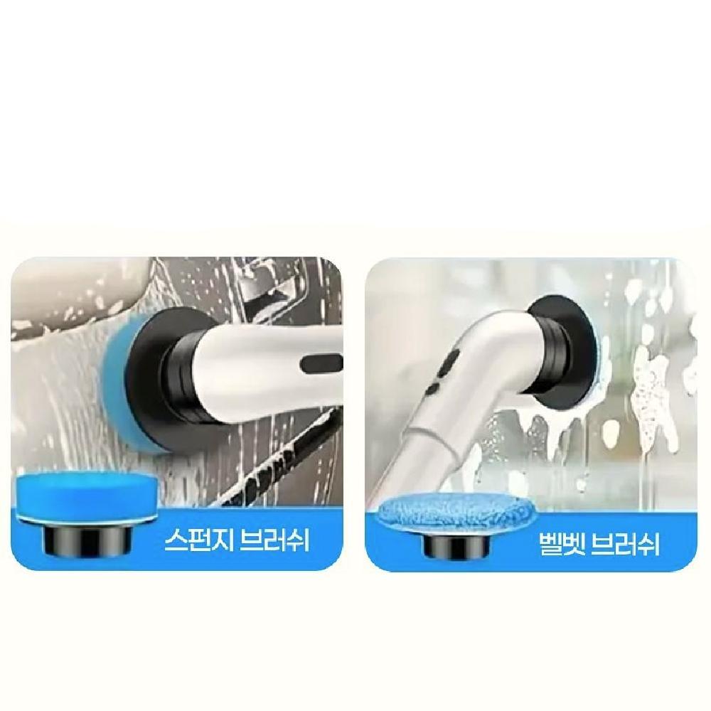 전동 청소 솔 6종브러쉬 빠른회전 방수기능 무선 자동브러쉬 욕실 화장실 세차 청소솔 이미지 6