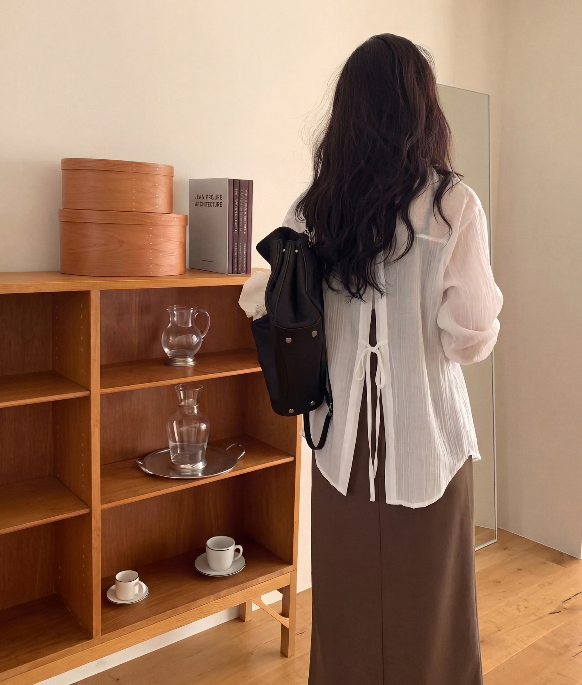 간절기 셔츠 시스루 셔츠 뒷리본 블라우스 간절기 블라우스 시스루 블라우스