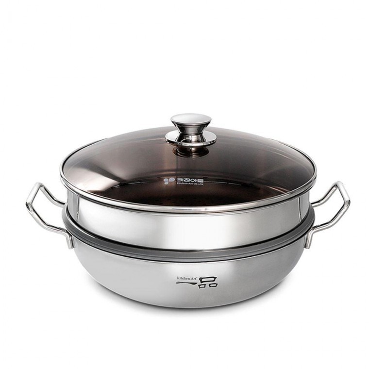 국산 통3중 찜기냄비 찜냄비 인덕션 찜솥 찜기 36cm - 상품 이미지