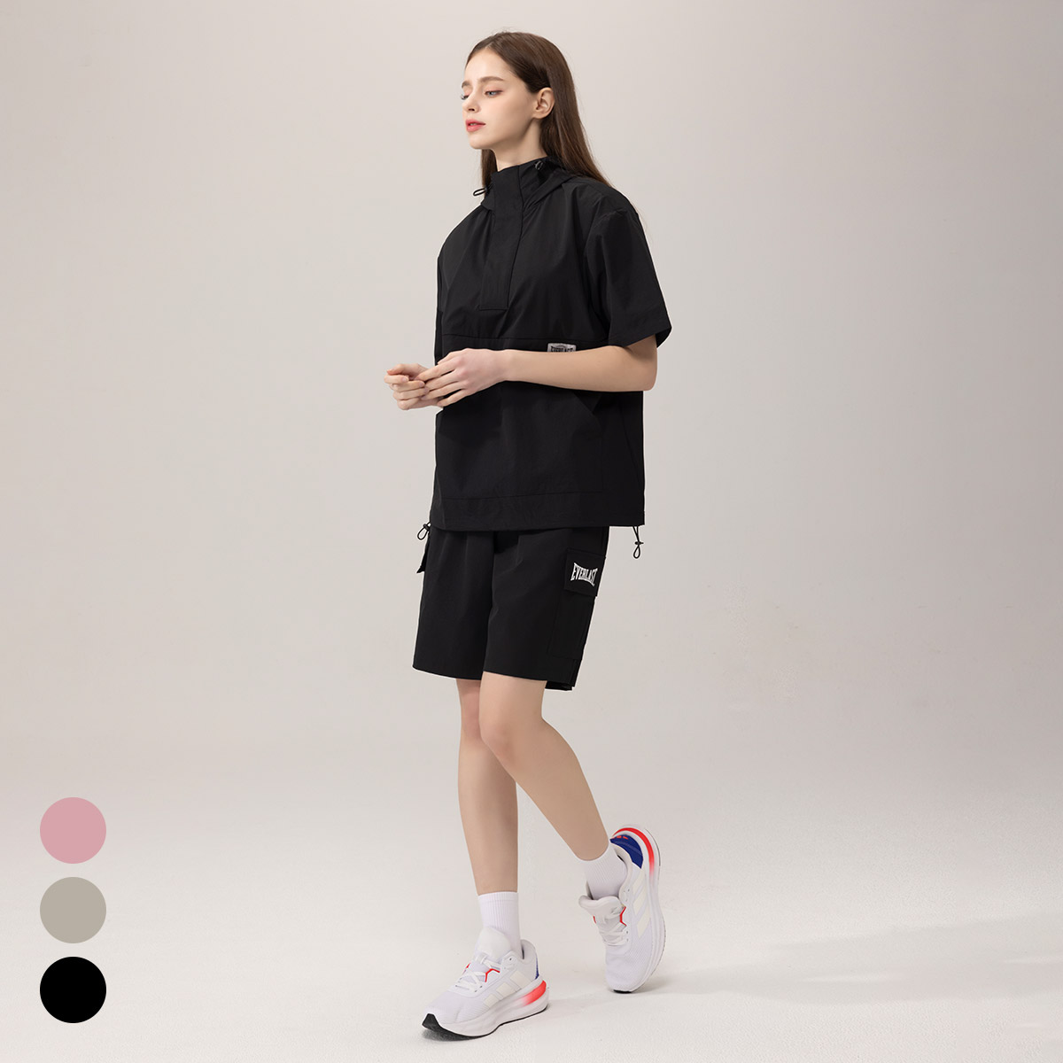 1+1 에버라스트 여성 반팔 아노락 세트 5부 상하 셋업 이미지 6