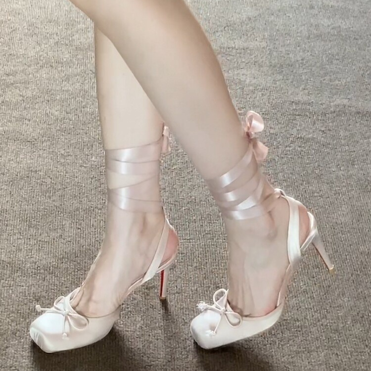 발레 댄스구두 하이힐 방송댄스 구두 여성신발 공연용품 댄스화 패션슈즈 - 상세 이미지 2