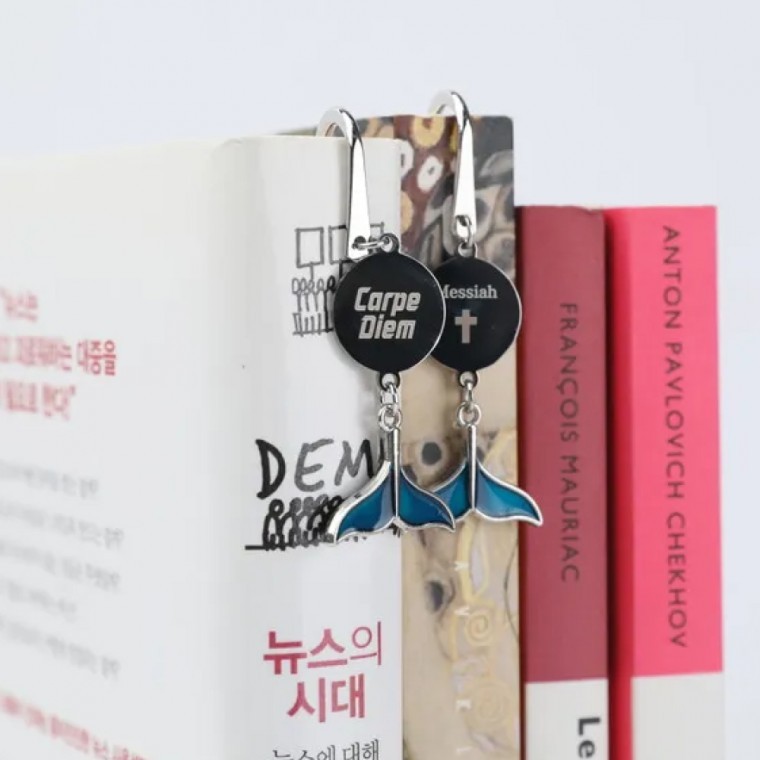 커스텀 고래 꼬리 책갈피 각인 북마크 독서링 북클립 선물 독서용품 북스토퍼 - 상품 이미지