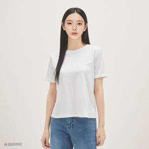 로엠 올데이 베이직 R넥 티셔츠 RMHWG24R01 착용 후기 | 사이즈/핏 총정리 - 상품 이미지 2