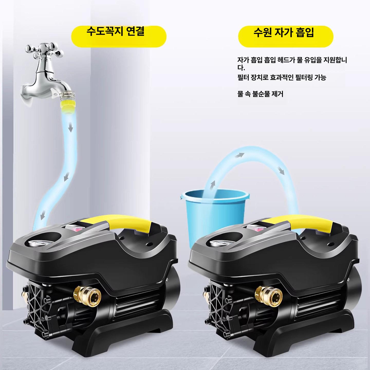 고압세척기 가정용 청소 건 분사기 자동차 하수구 세척기 세차건 마당 차량 충전식 - 상세 이미지 3
